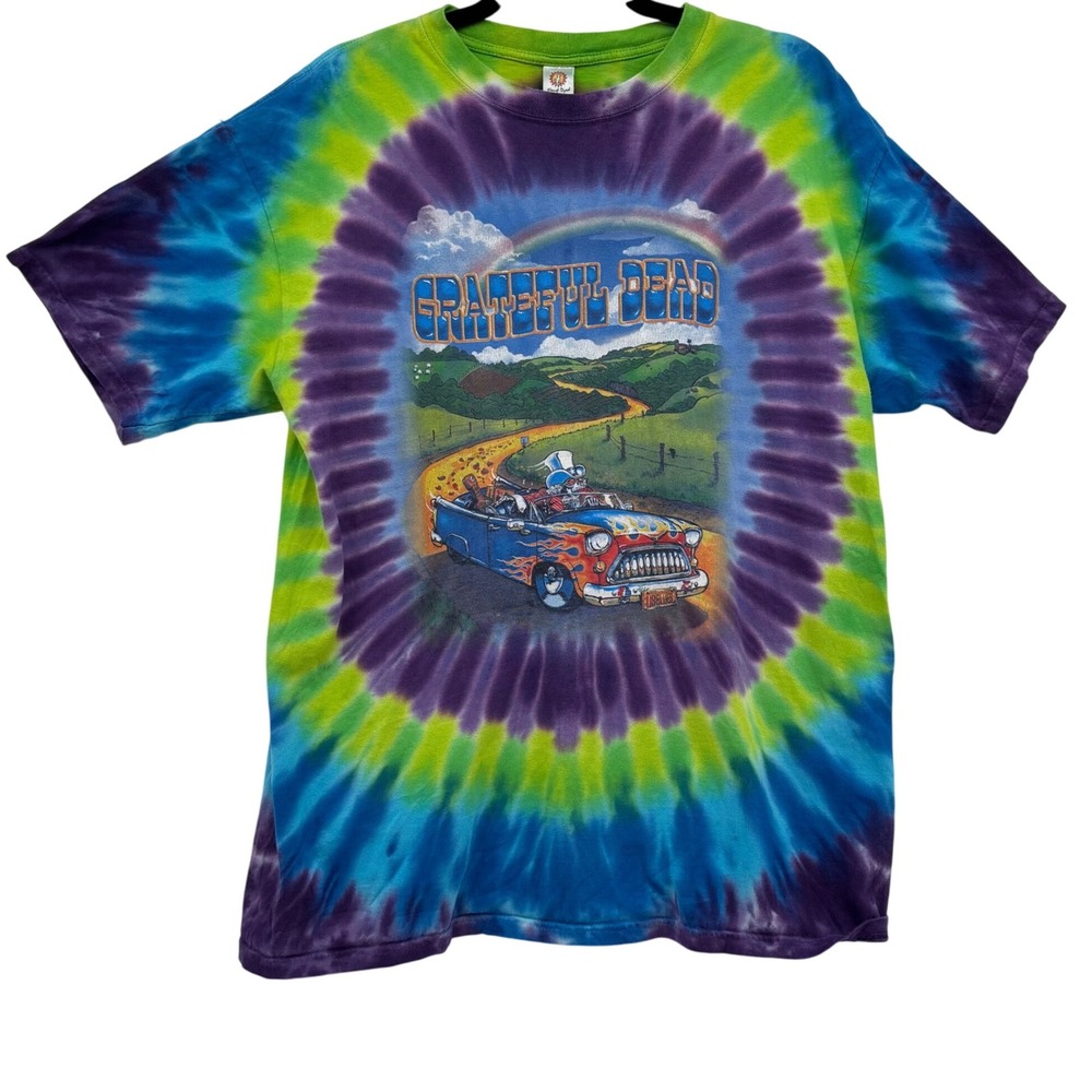 Greatful Dead Sundog Tie Dye TShirt Large Purple Green Festival‎ Concert Tee